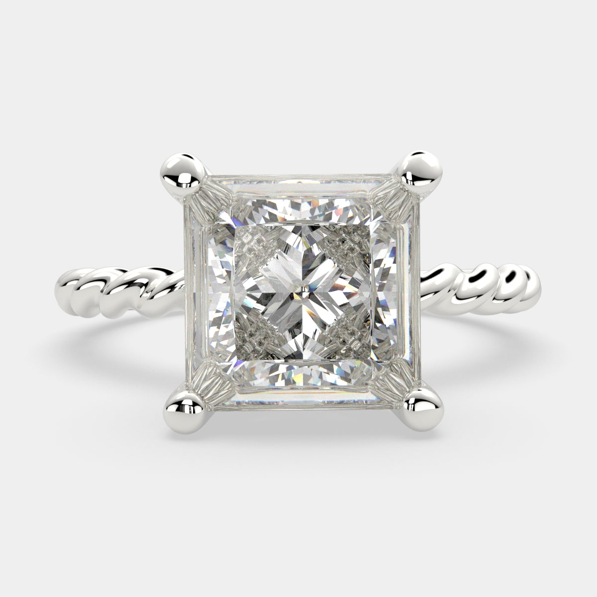 3 Carat VS1 D Lab Grown Diamond Solitaire Princess Ring