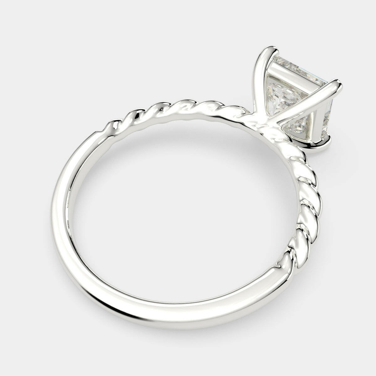 4 Carat VS1 D Lab Grown Diamond Solitaire Princess Ring