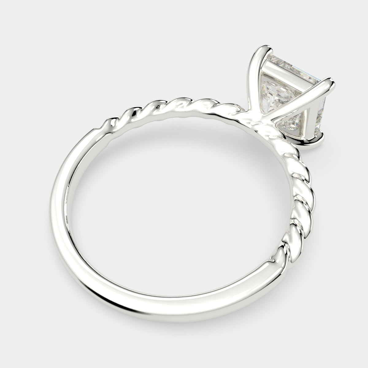 1 Carat VS1 D Lab Grown Diamond Solitaire Princess Ring