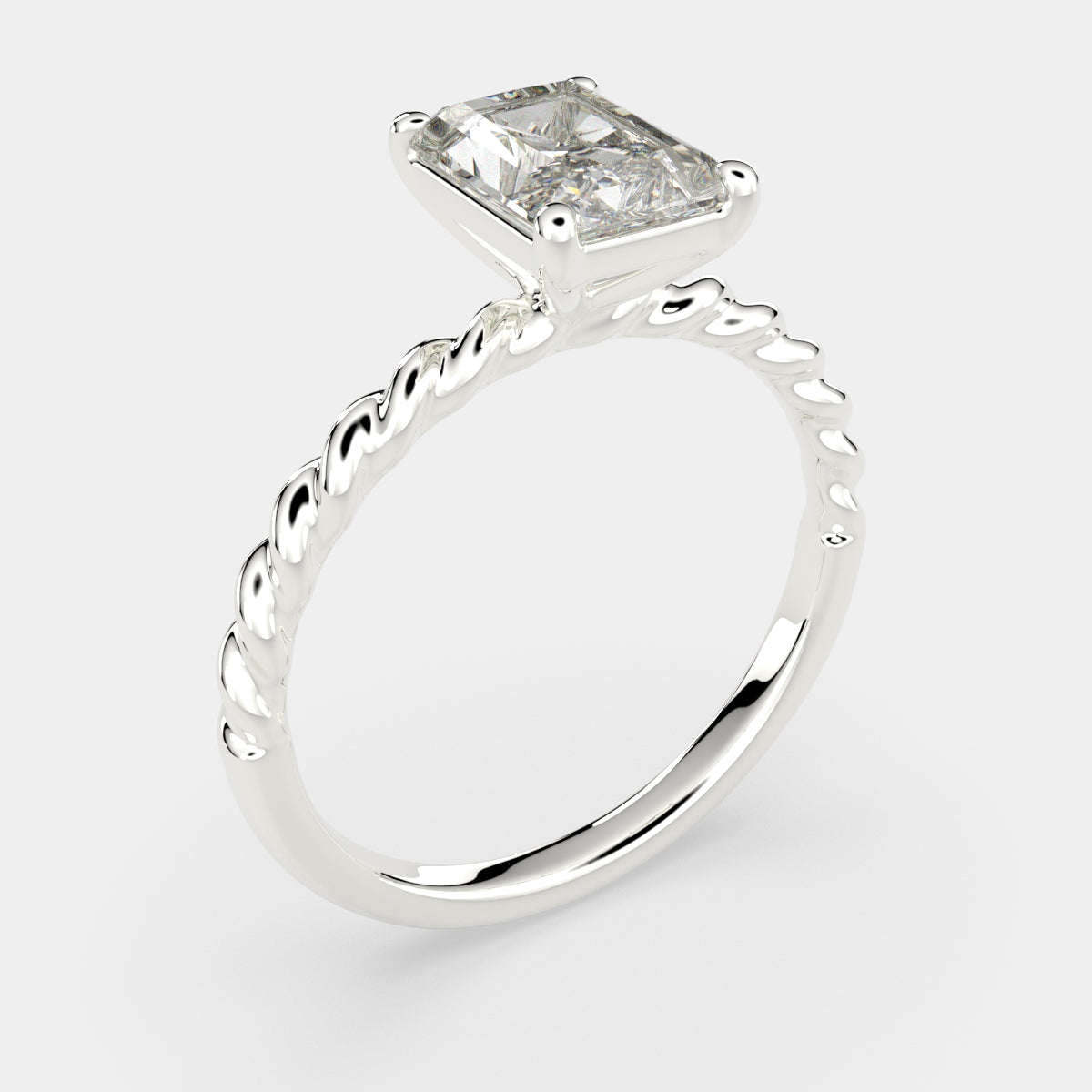 1 Carat VS1 D Lab Grown Diamond Solitaire Radiant Ring