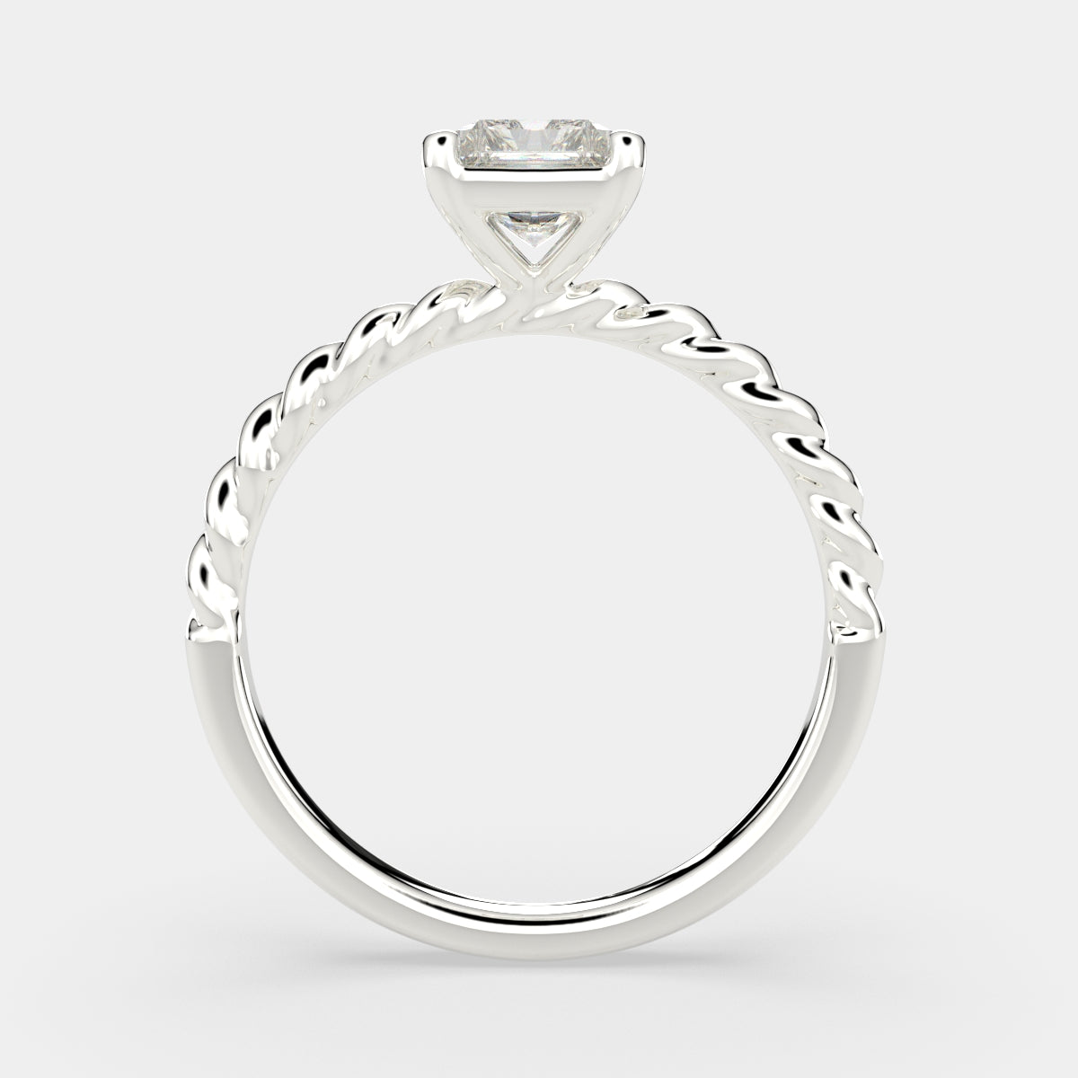1 Carat VS1 D Lab Grown Diamond Solitaire Radiant Ring
