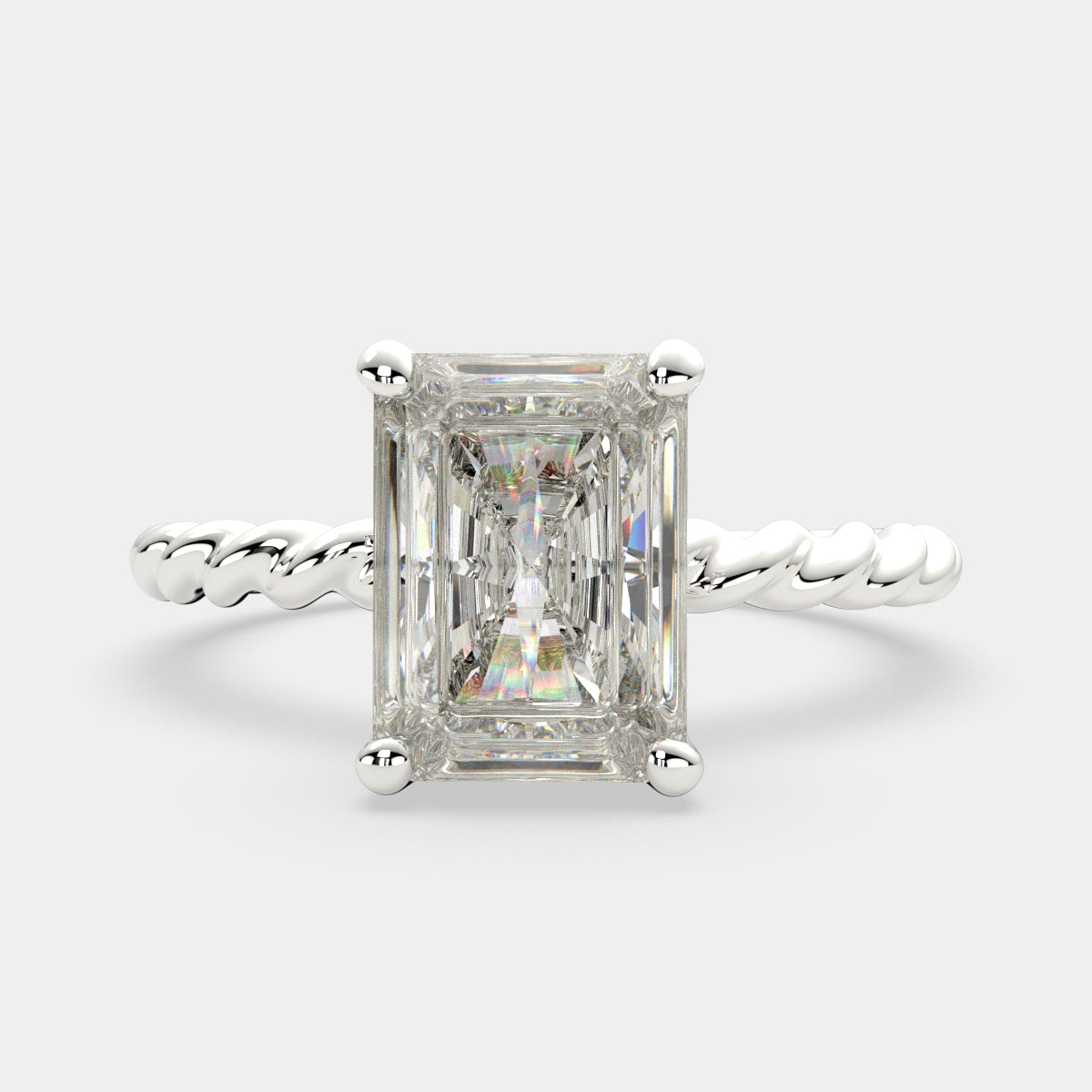 1 Carat VS1 D Lab Grown Diamond Solitaire Radiant Ring