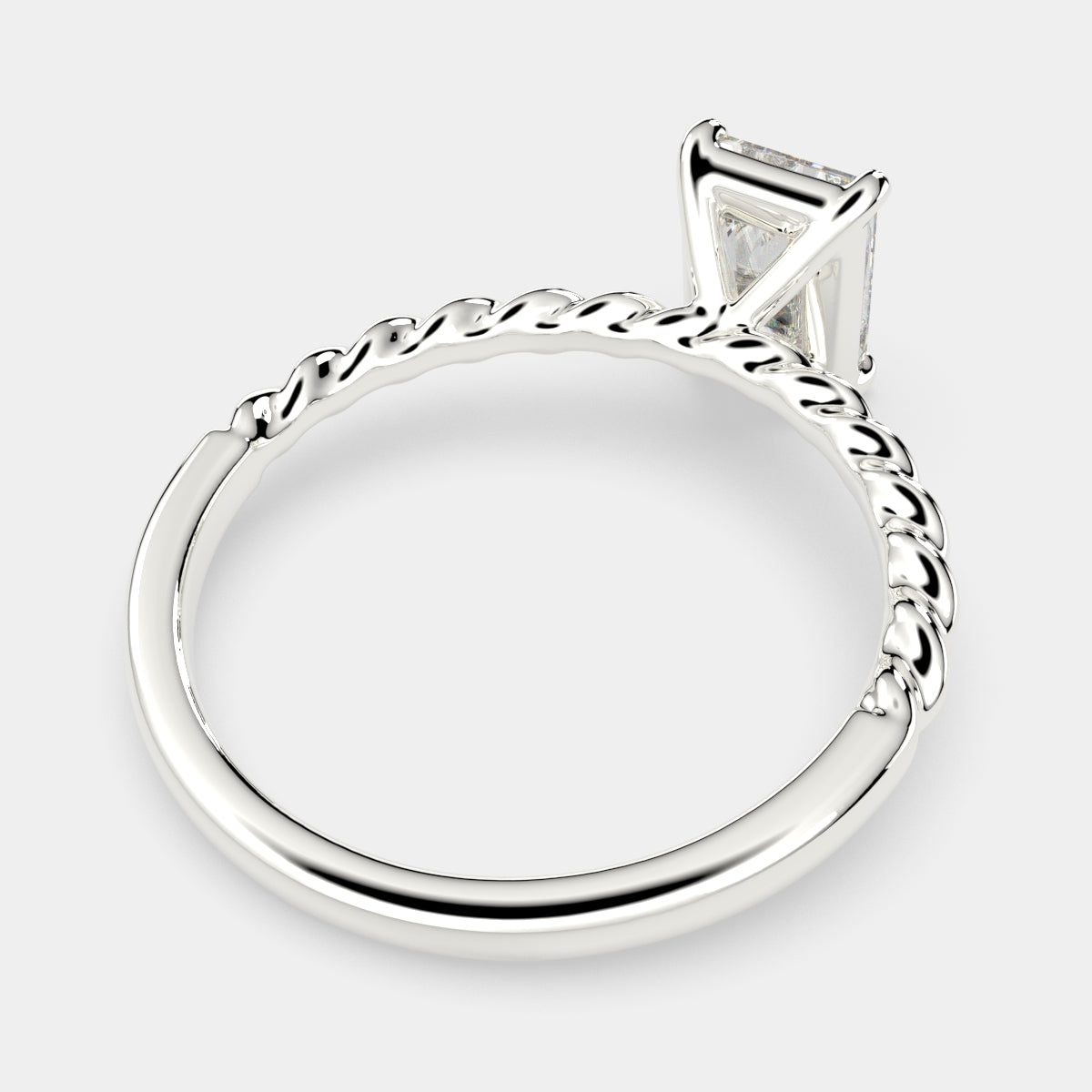1 Carat VS1 D Lab Grown Diamond Solitaire Radiant Ring