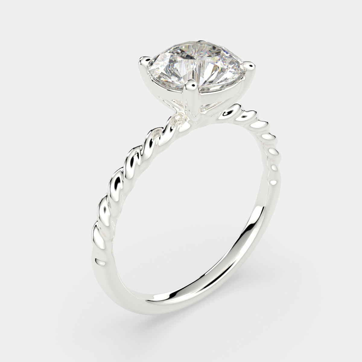 4 Carat VS1 D Lab Grown Diamond Solitaire Round Ring