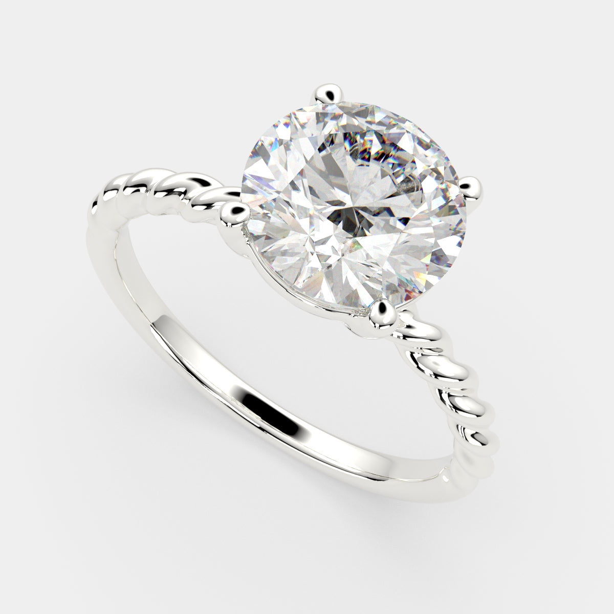 1 Carat VS1 D Lab Grown Diamond Solitaire Round Ring