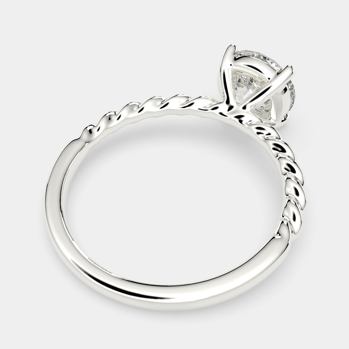 1 Carat VS1 D Lab Grown Diamond Solitaire Round Ring