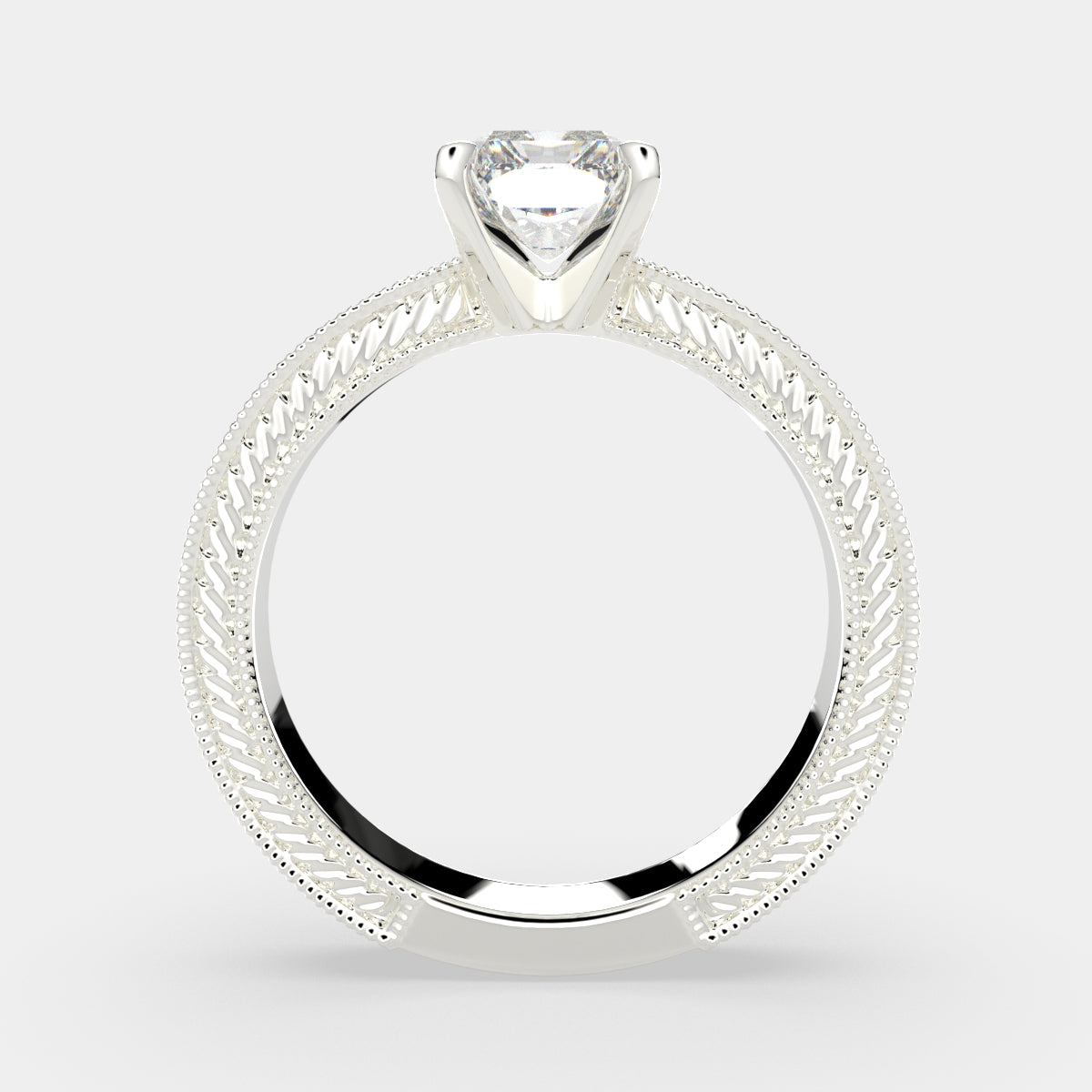 4 Carat VS1 D Lab Grown Diamond Solitaire Emerald Ring