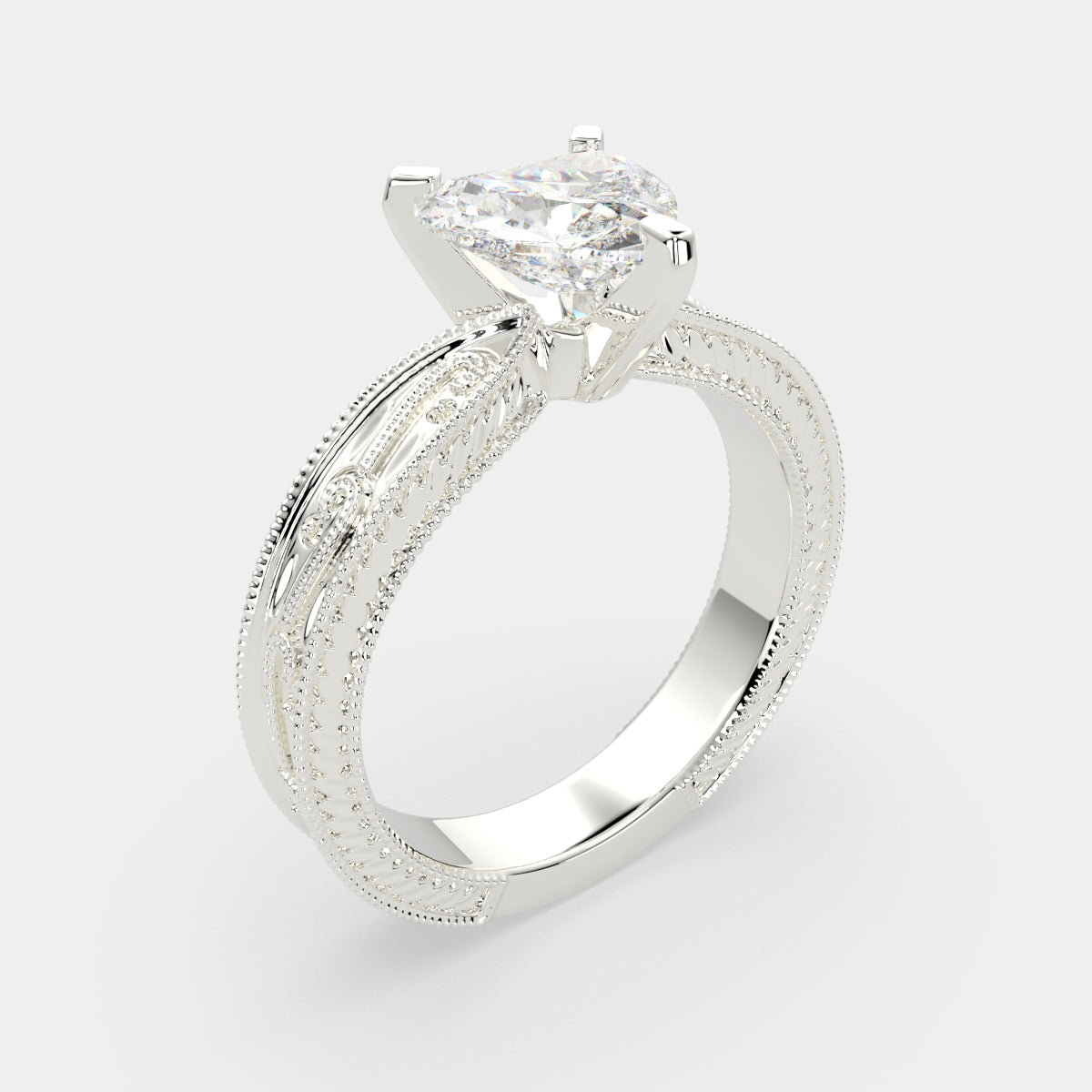3 Carat VS1 D Lab Grown Diamond Solitaire Heart Ring