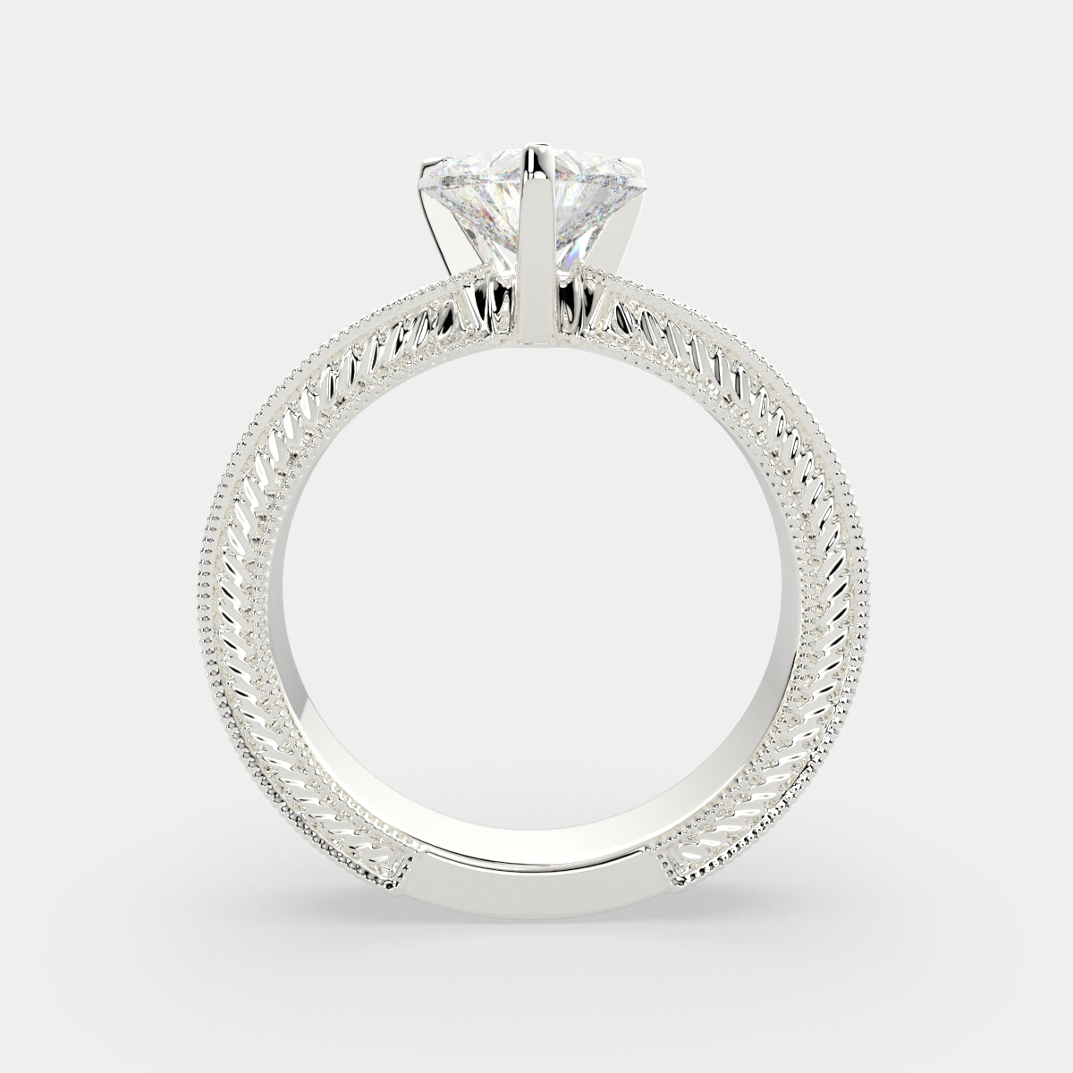 3 Carat VS1 D Lab Grown Diamond Solitaire Heart Ring