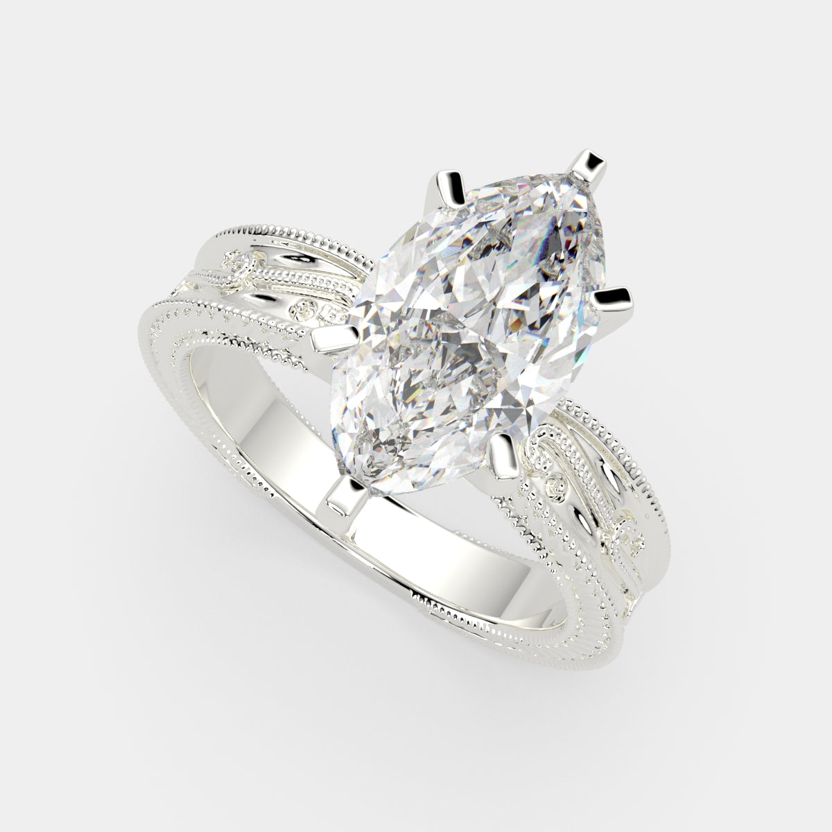 2 Carat VS1 D Lab Grown Diamond Solitaire Marquise Ring