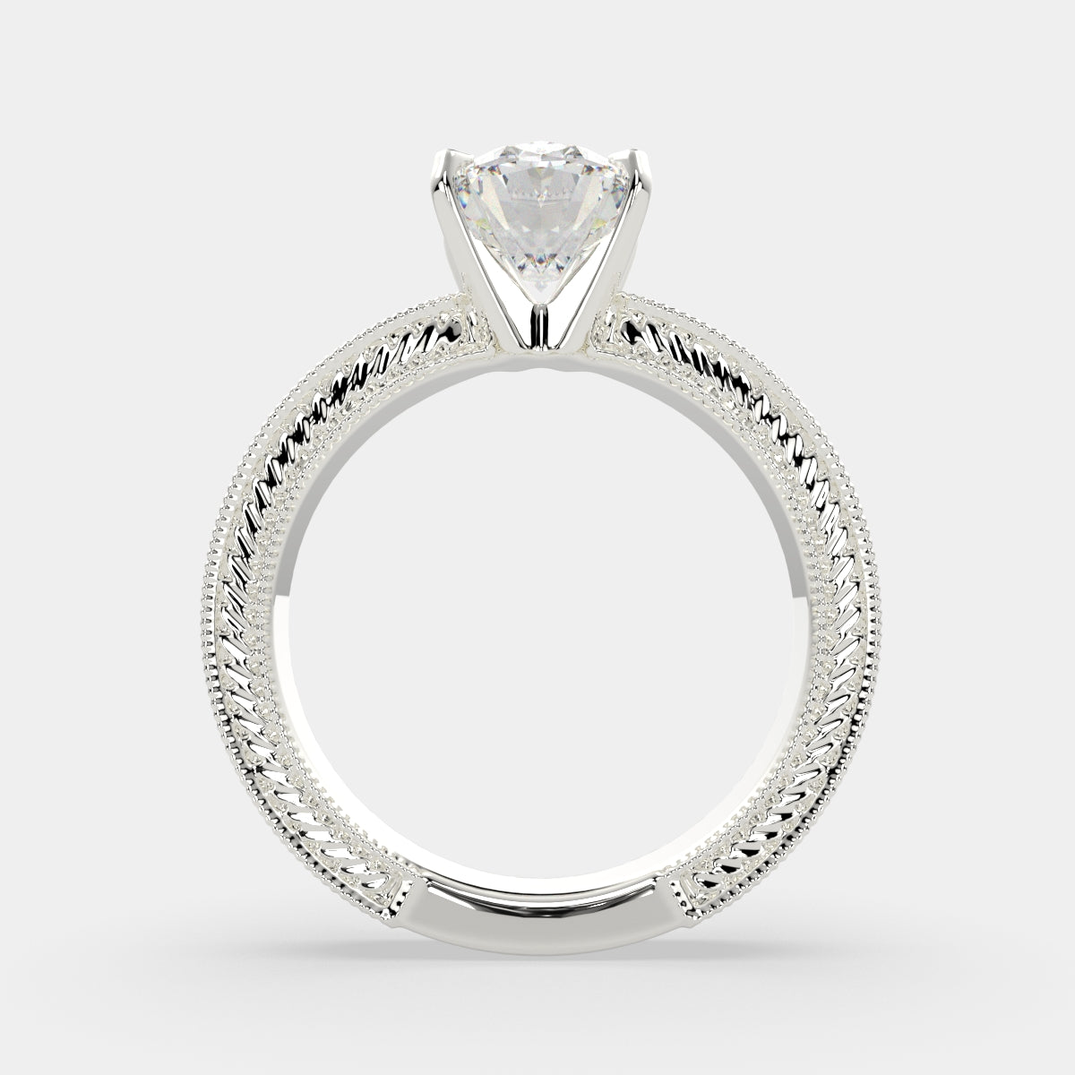 2 Carat VS1 D Lab Grown Diamond Solitaire Oval Ring