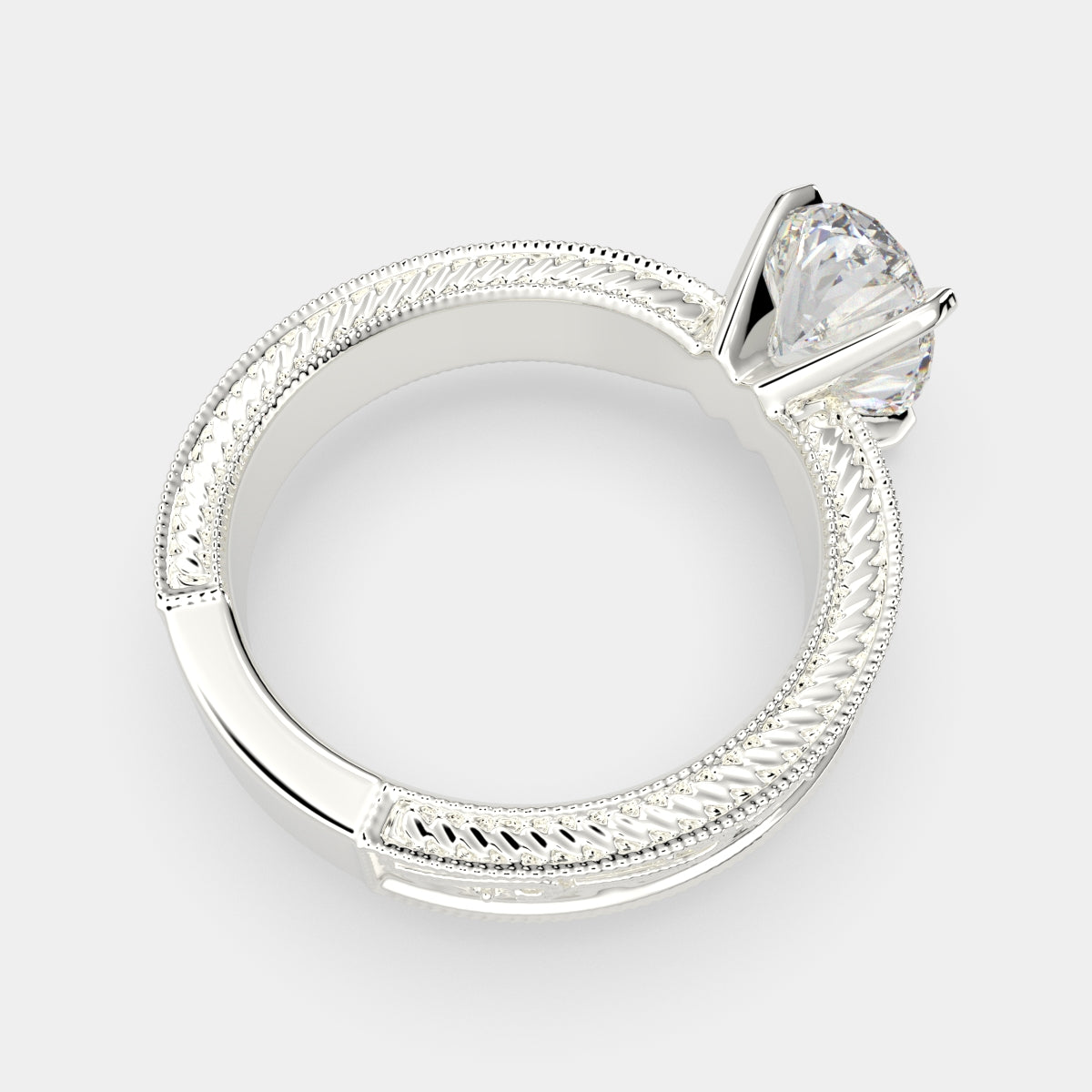 2 Carat VS1 D Lab Grown Diamond Solitaire Oval Ring