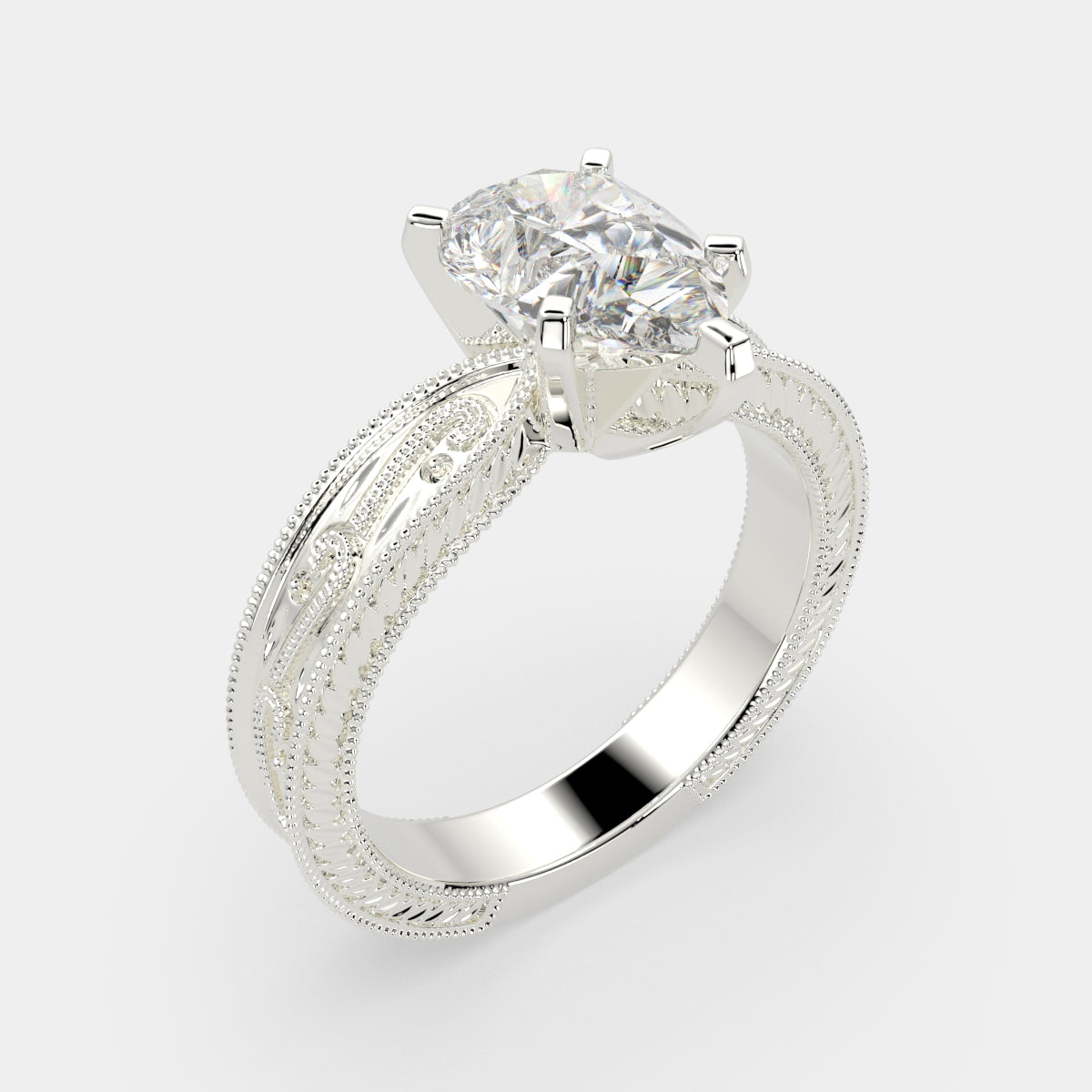 1 Carat VS1 D Lab Grown Diamond Solitaire Pear Ring
