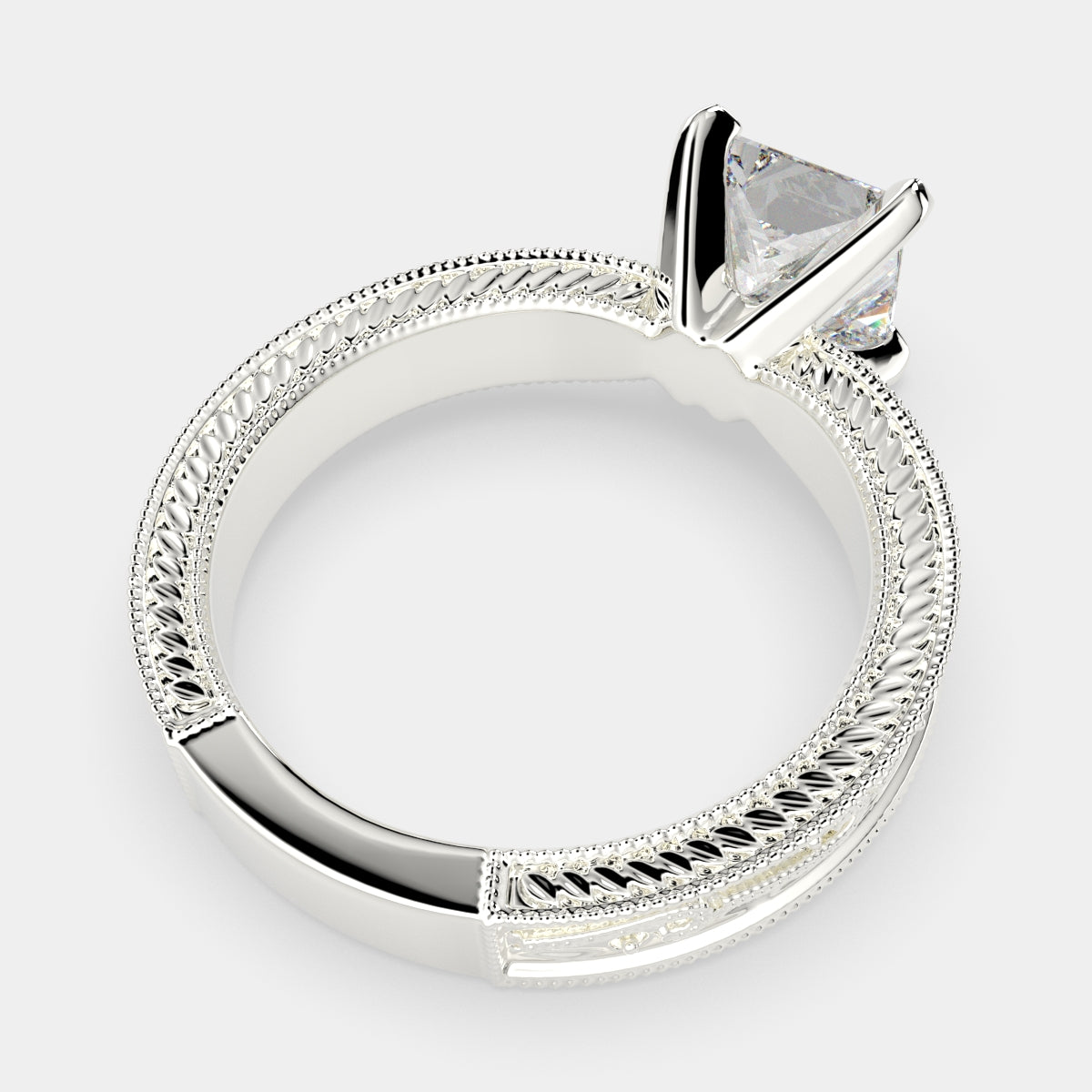 1 Carat VS1 D Lab Grown Diamond Solitaire Princess Ring