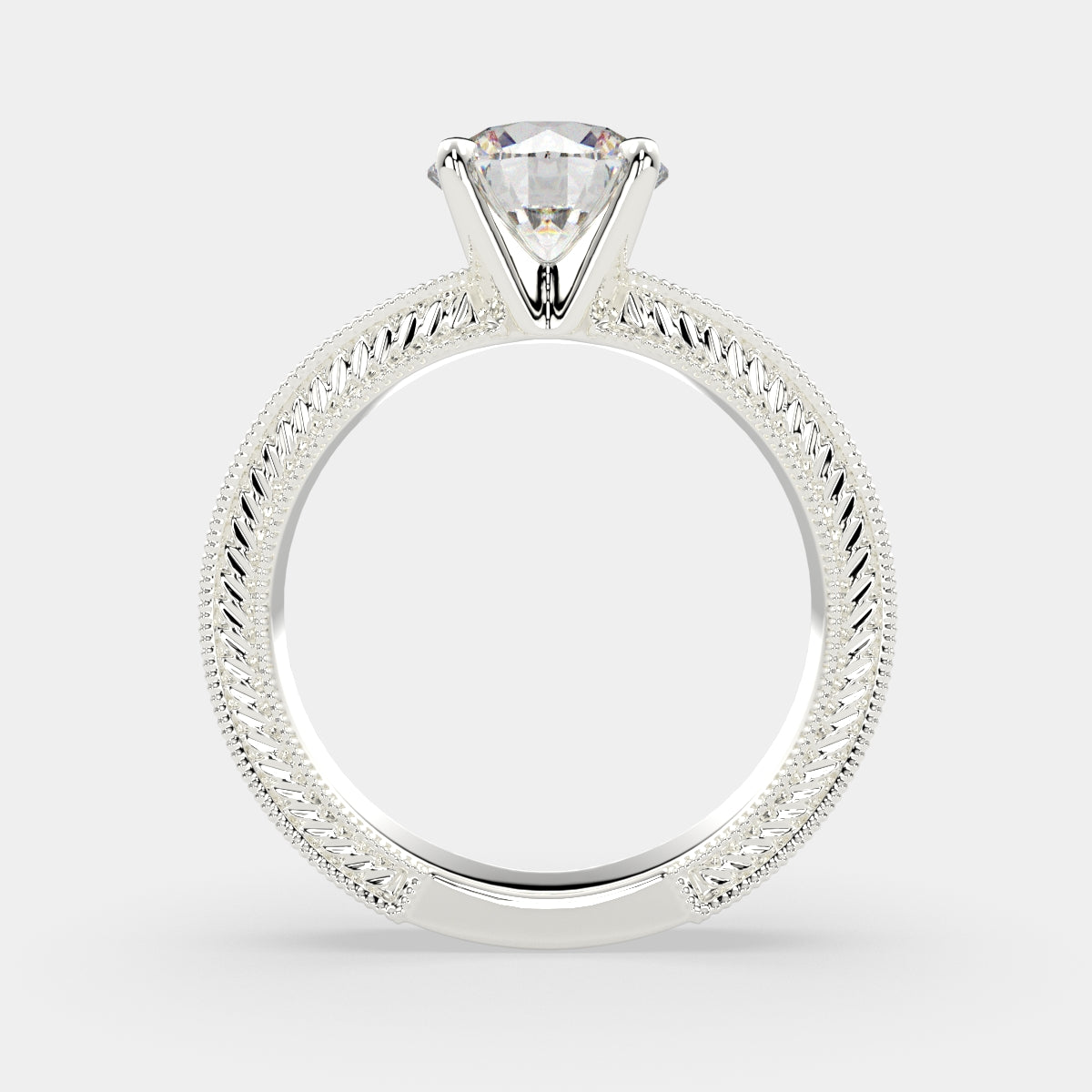 2 Carat VS1 D Lab Grown Diamond Solitaire Round Ring