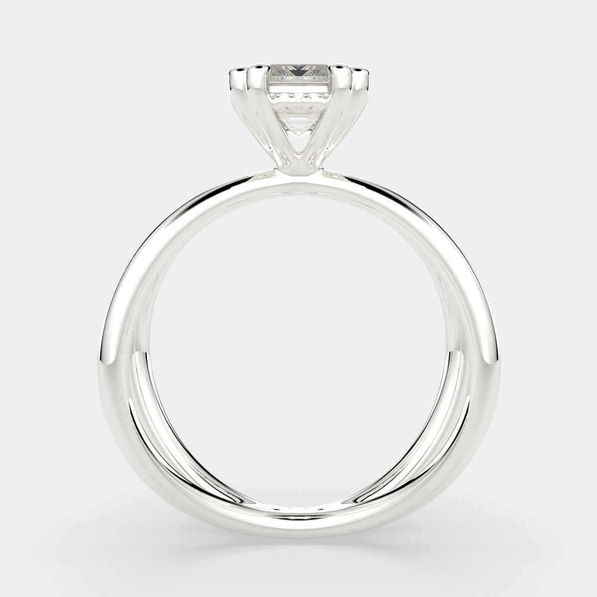 1 Carat VS1 D Lab Grown Diamond Solitaire Split Shank Emerald Ring