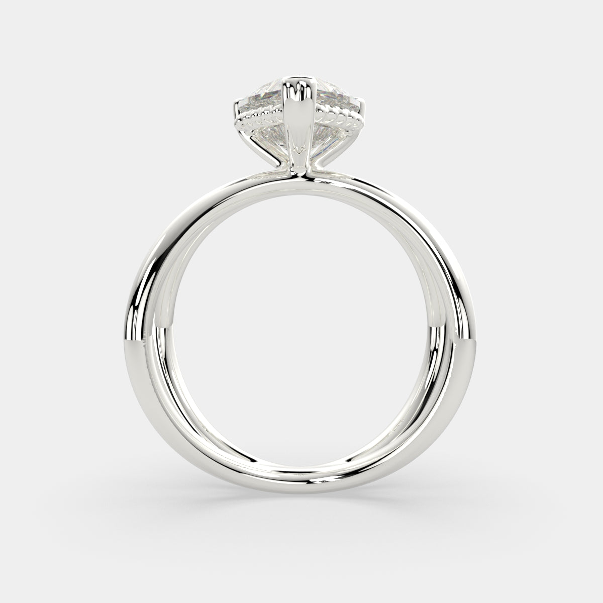 1 Carat VS1 D Lab Grown Diamond Solitaire Split Shank Heart Ring