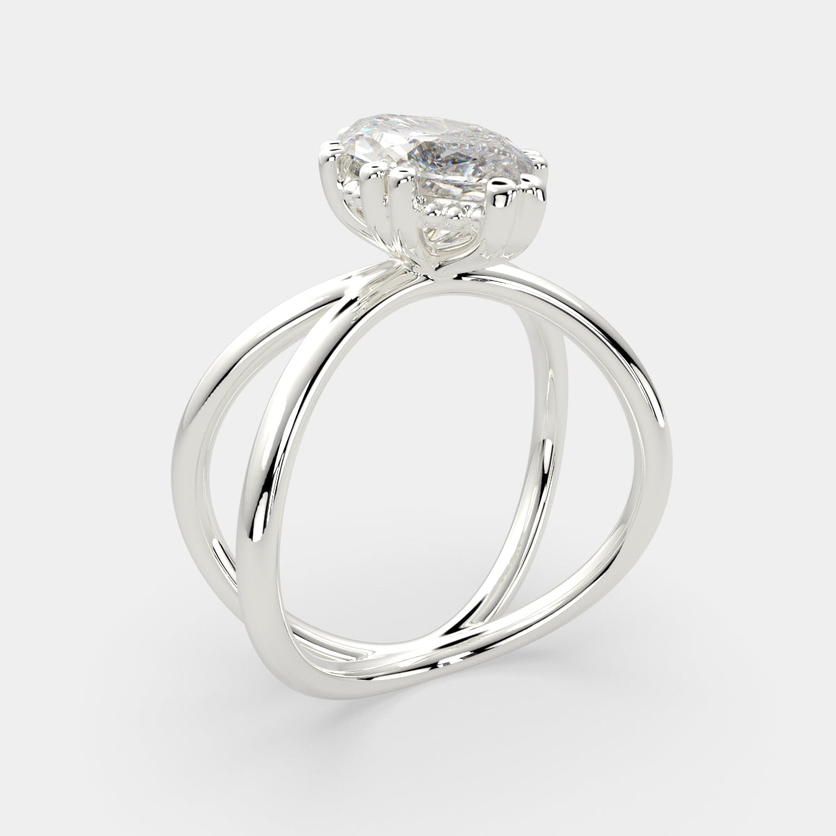 3 Carat VS1 D Lab Grown Diamond Solitaire Split Shank Marquise Ring