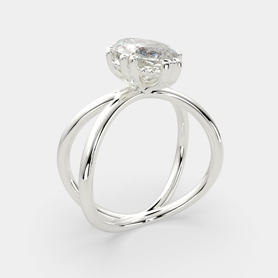 Tatiana 3 Carat Marquise Cut Solitaire Split Shank Engagement Ring