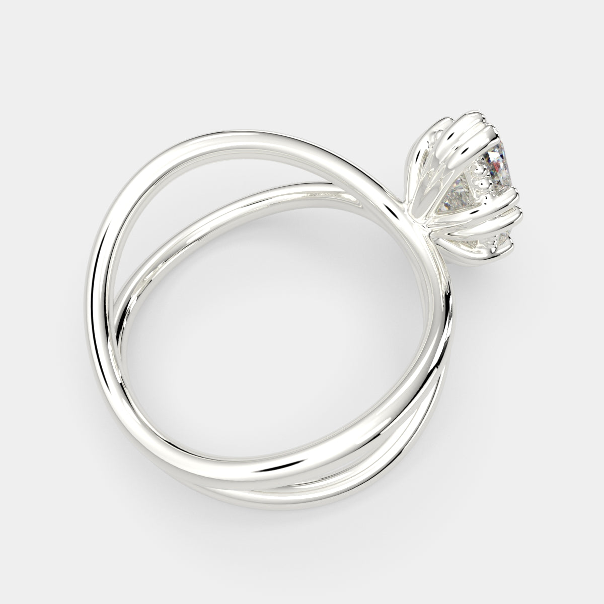 3 Carat VS1 D Lab Grown Diamond Solitaire Split Shank Marquise Ring