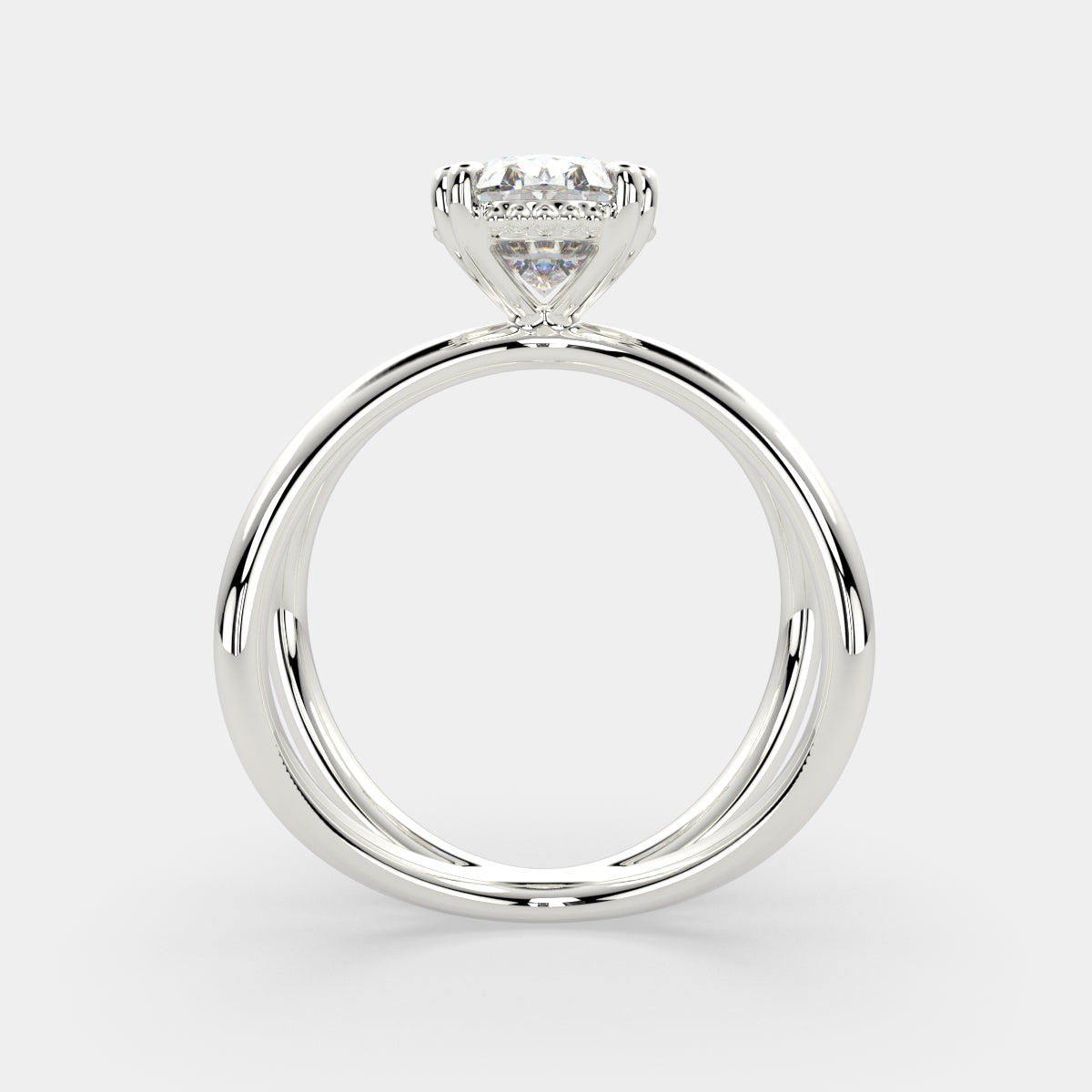 3 Carat VS1 D Lab Grown Diamond Solitaire Split Shank Oval Ring