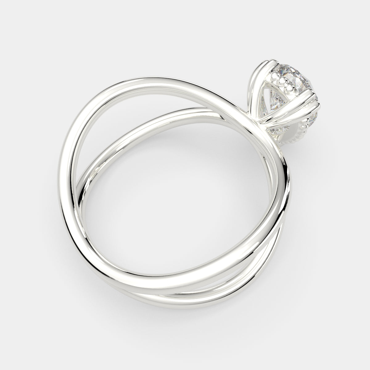 2 Carat VS1 D Lab Grown Diamond Solitaire Split Shank Pear Ring