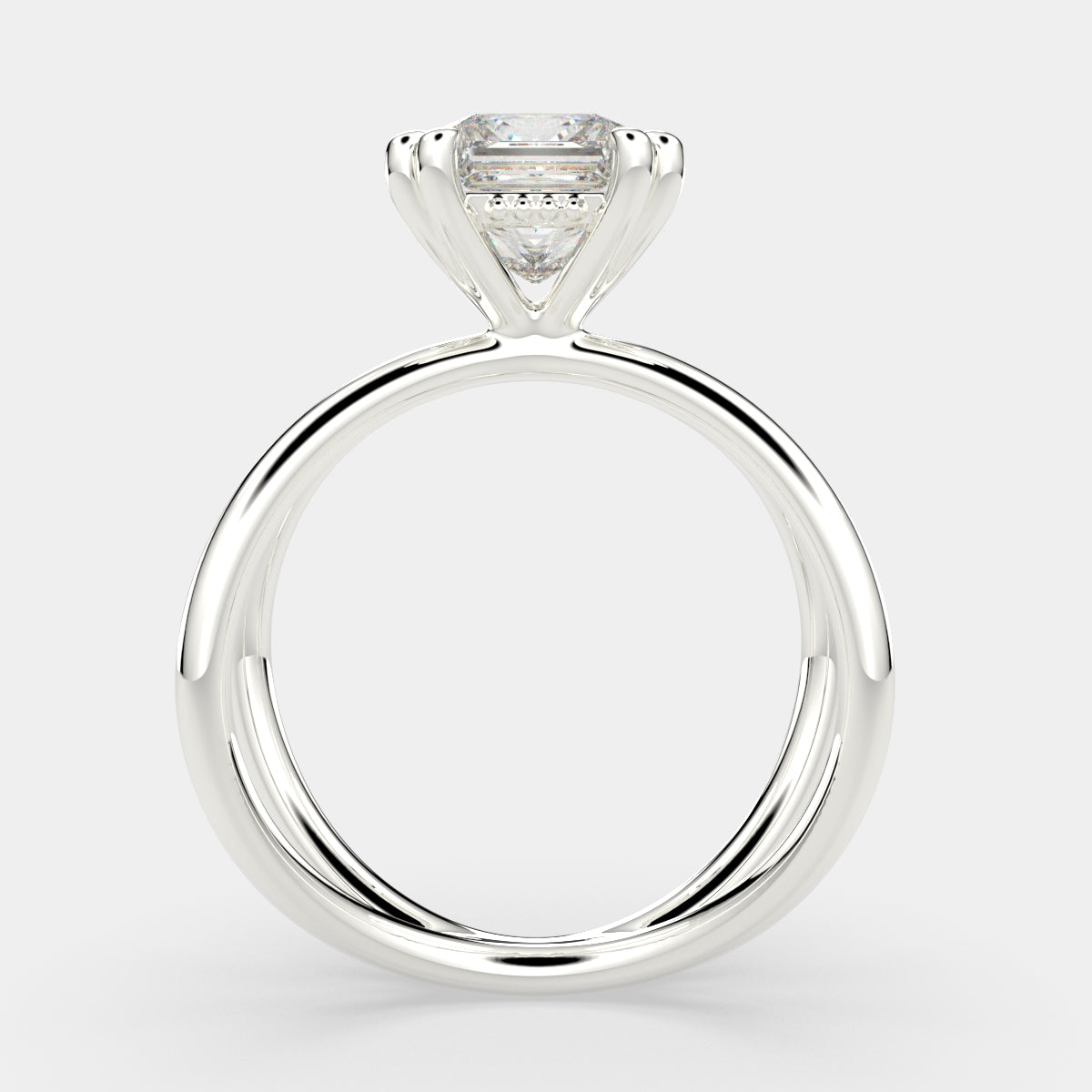 3 Carat VS1 D Lab Grown Diamond Solitaire Split Shank Princess Ring