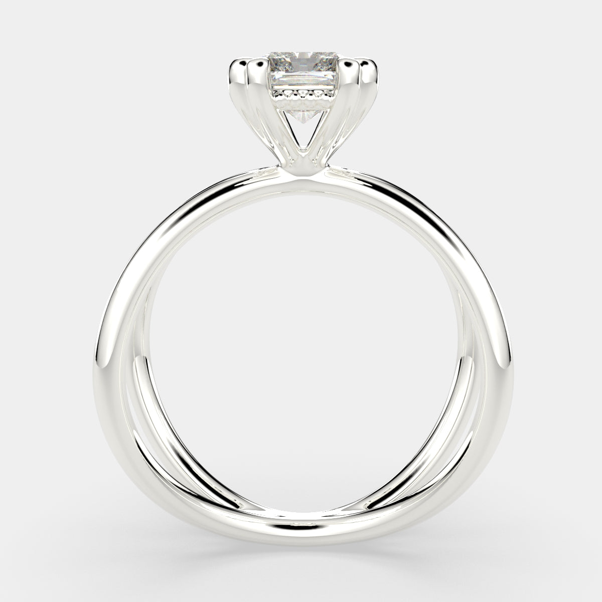 3 Carat VS1 D Lab Grown Diamond Solitaire Split Shank Radiant Ring