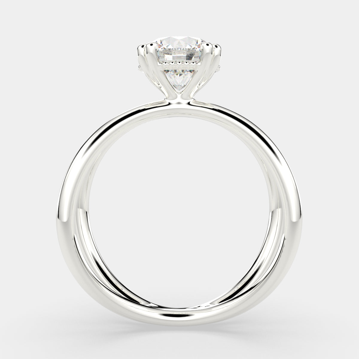 2 Carat VS1 D Lab Grown Diamond Solitaire Split Shank Round Ring