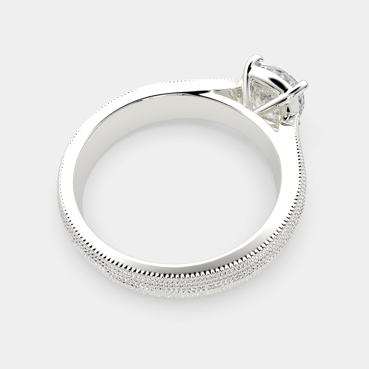 1 Carat VS1 D Lab Grown Diamond Solitaire Cushion Ring