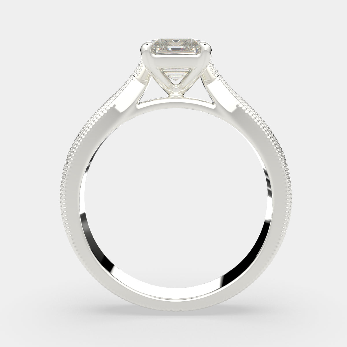 2 Carat VS1 D Lab Grown Diamond Solitaire Emerald Ring