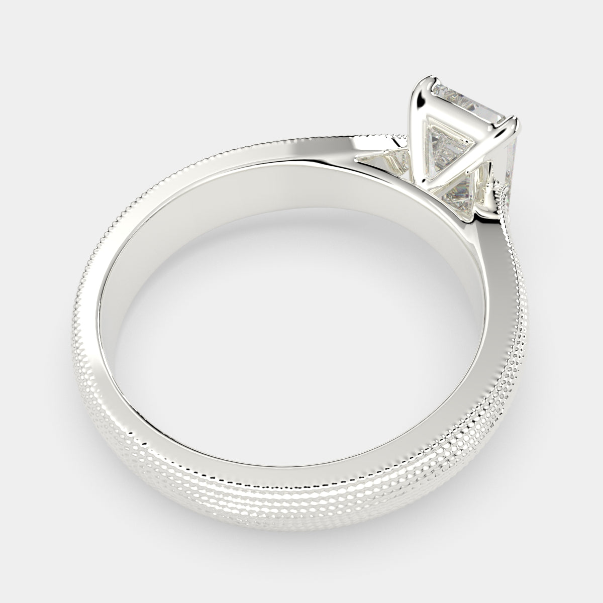 2 Carat VS1 D Lab Grown Diamond Solitaire Emerald Ring