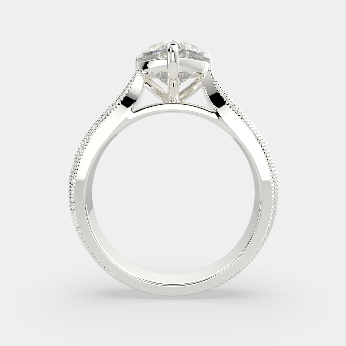 2 Carat VS1 D Lab Grown Diamond Solitaire Heart Ring