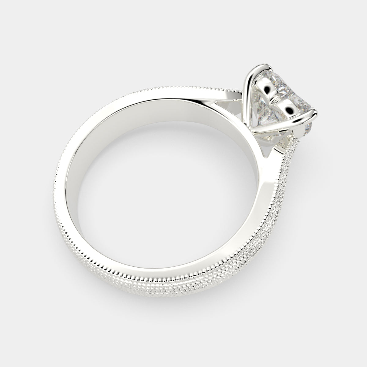 4 Carat VS1 D Lab Grown Diamond Solitaire Heart Ring