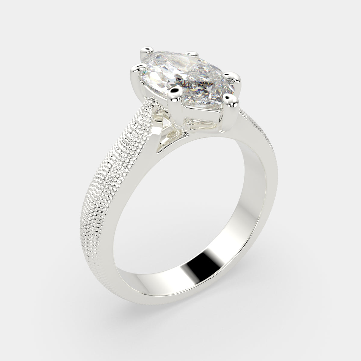 3 Carat VS1 D Lab Grown Diamond Solitaire Marquise Ring