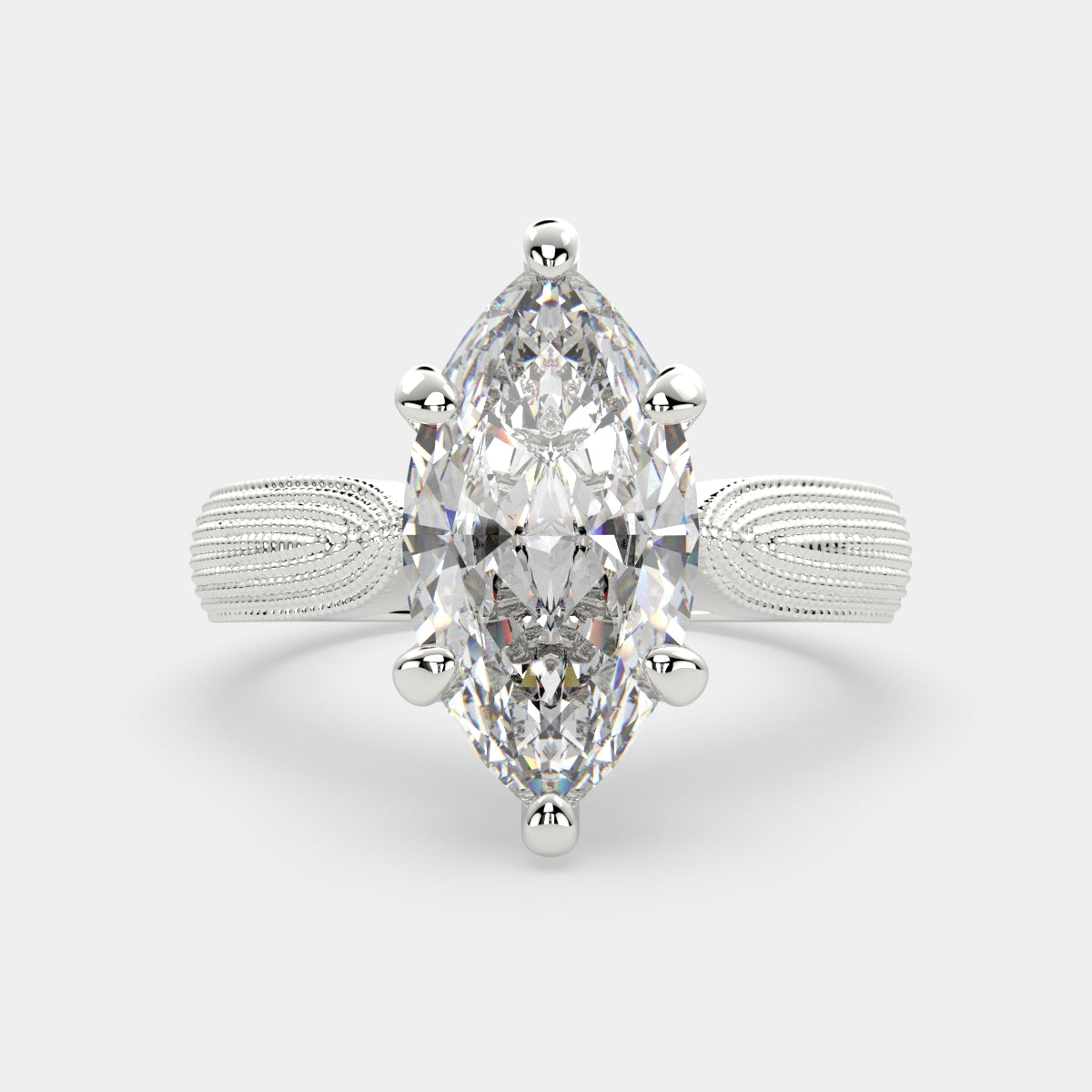 3 Carat VS1 D Lab Grown Diamond Solitaire Marquise Ring