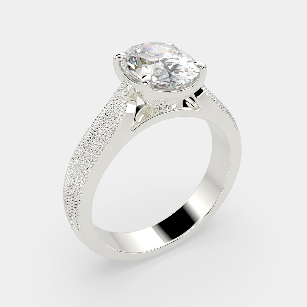 1 Carat VS1 D Lab Grown Diamond Solitaire Oval Ring