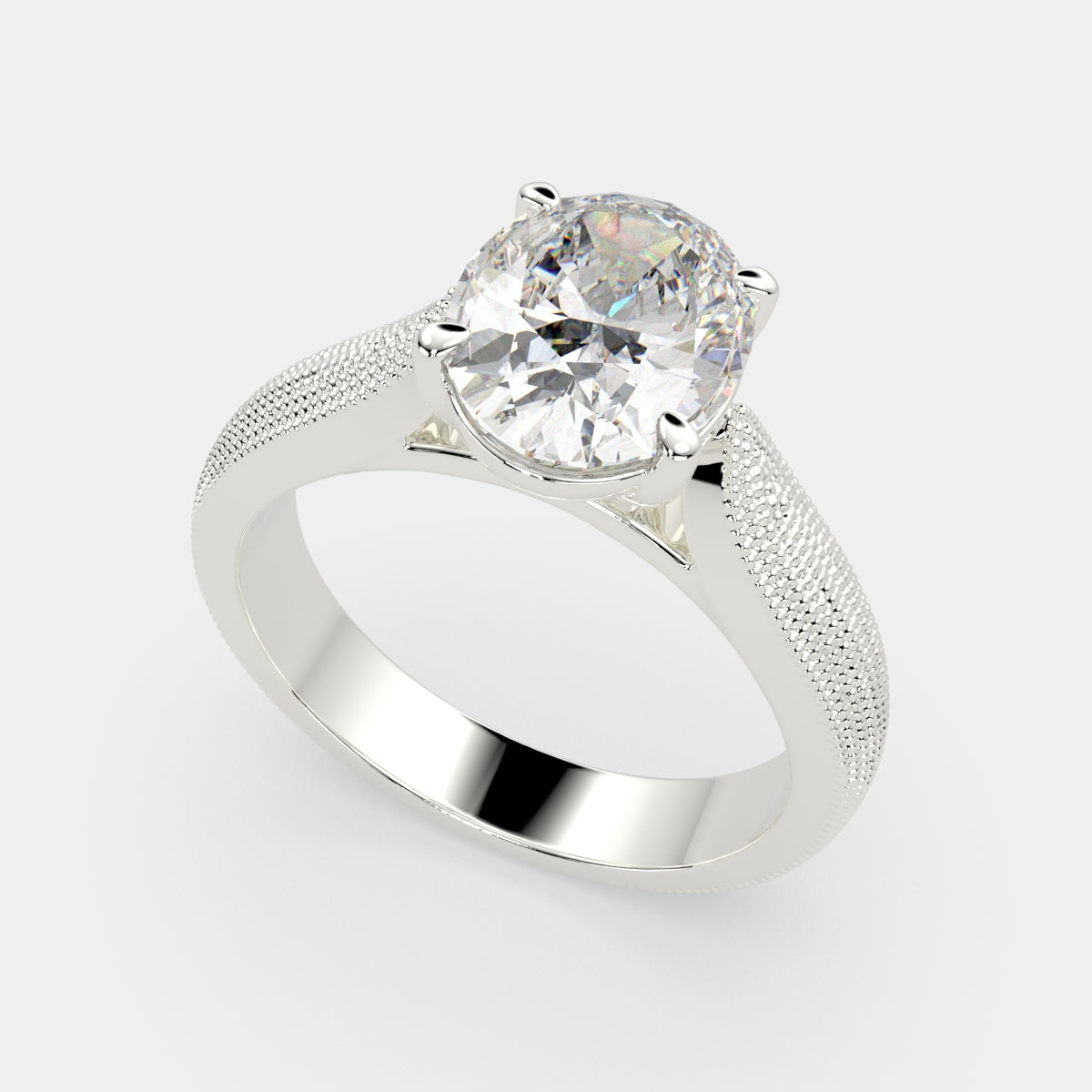2 Carat VS1 D Lab Grown Diamond Solitaire Oval Ring