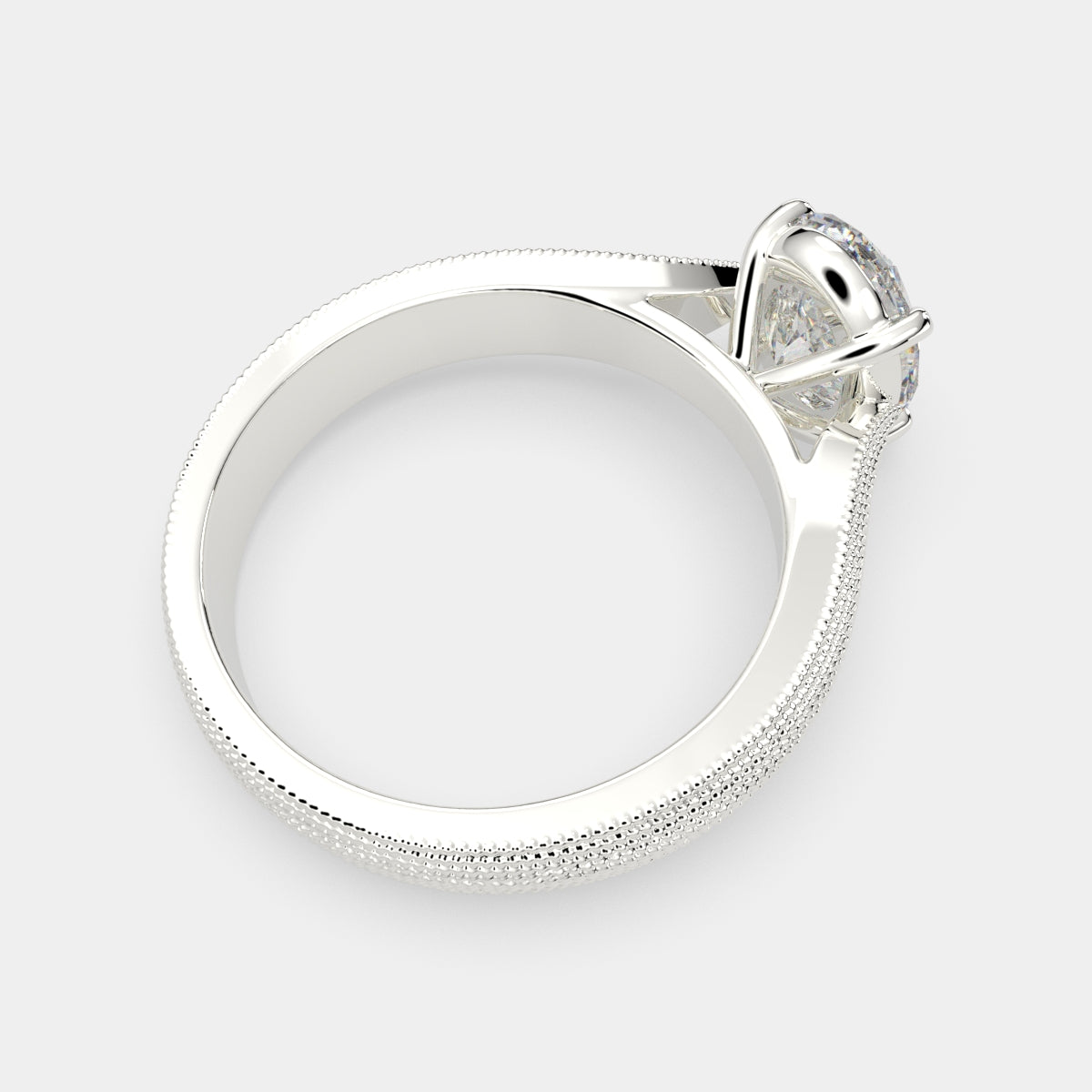 3 Carat VS1 D Lab Grown Diamond Solitaire Oval Ring