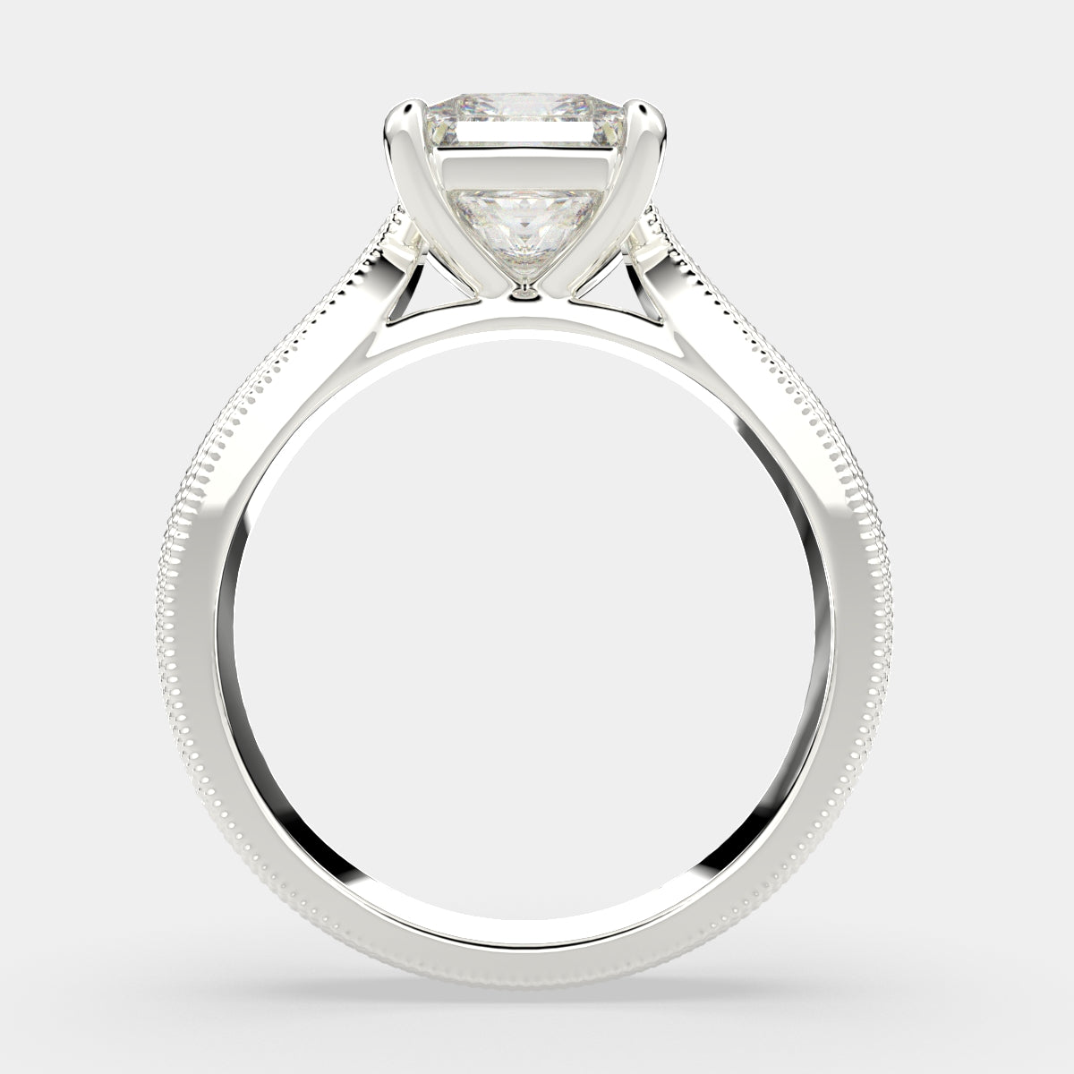 1 Carat VS1 D Lab Grown Diamond Solitaire Princess Ring