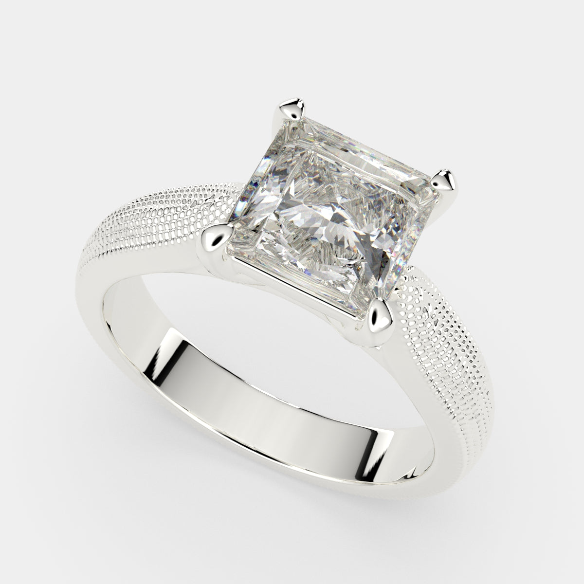 1 Carat VS1 D Lab Grown Diamond Solitaire Princess Ring