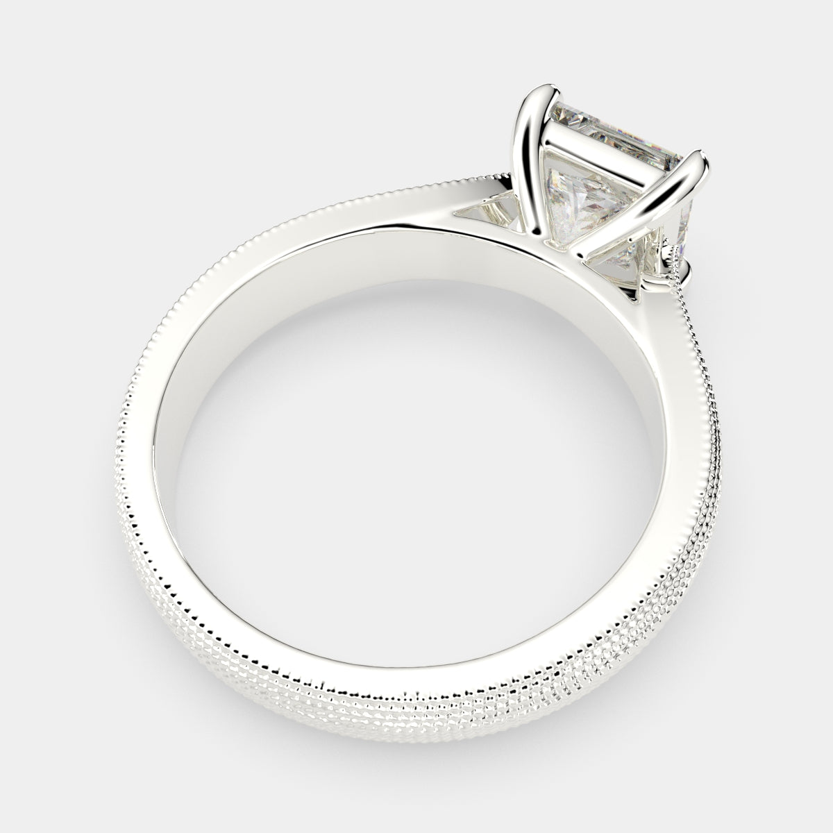 3 Carat VS1 D Lab Grown Diamond Solitaire Princess Ring