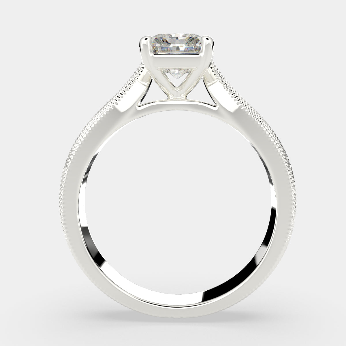 1 Carat VS1 D Lab Grown Diamond Solitaire Radiant Ring