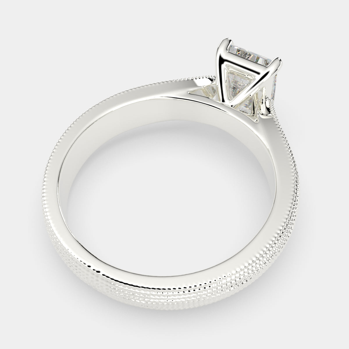 1 Carat VS1 D Lab Grown Diamond Solitaire Radiant Ring