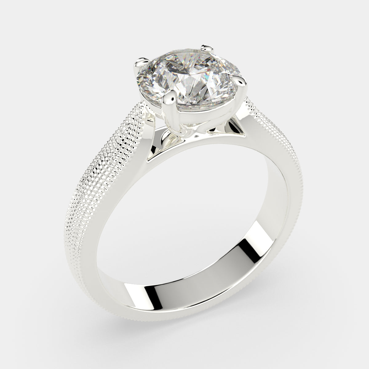 1 Carat VS1 D Lab Grown Diamond Solitaire Round Ring
