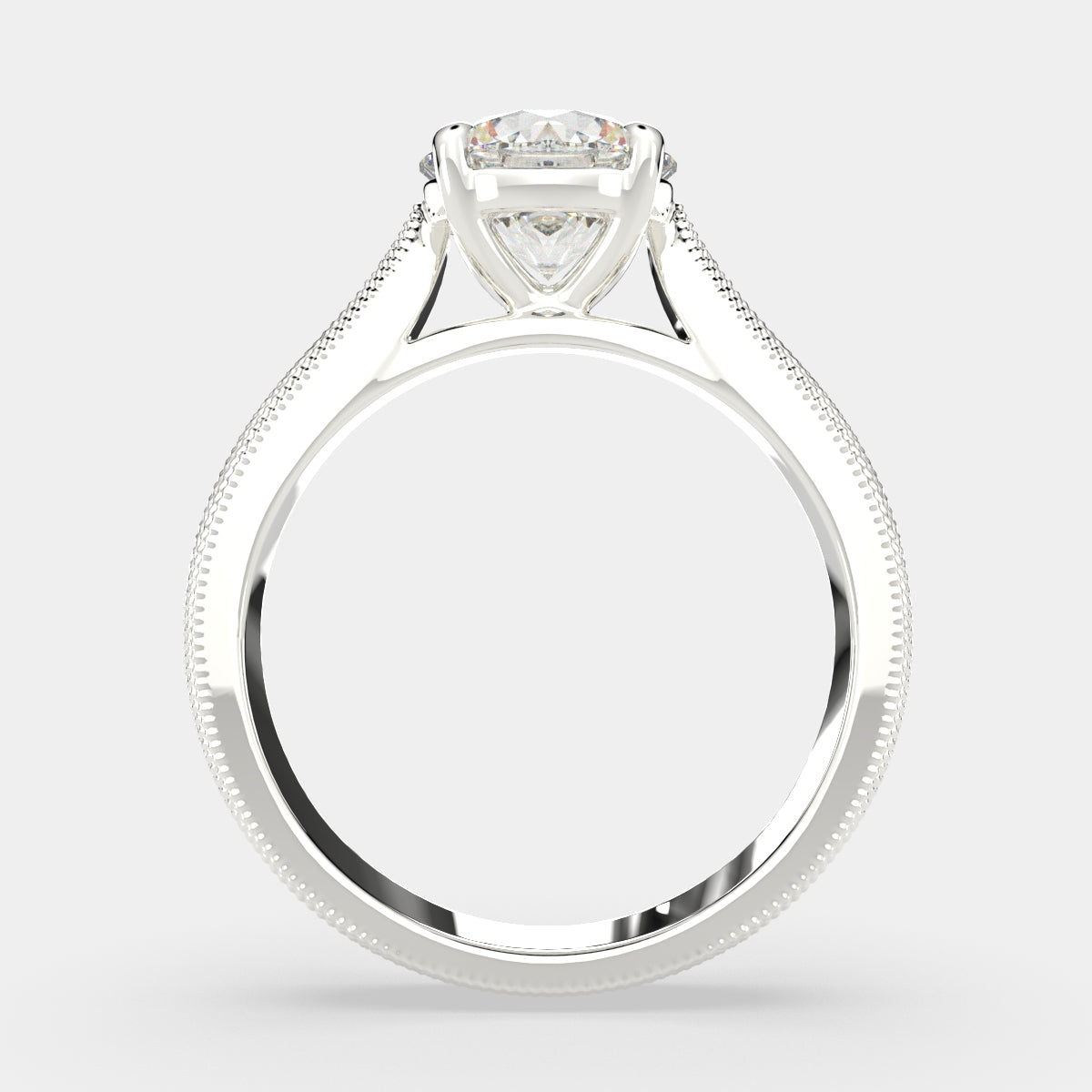 4 Carat VS1 D Lab Grown Diamond Solitaire Round Ring