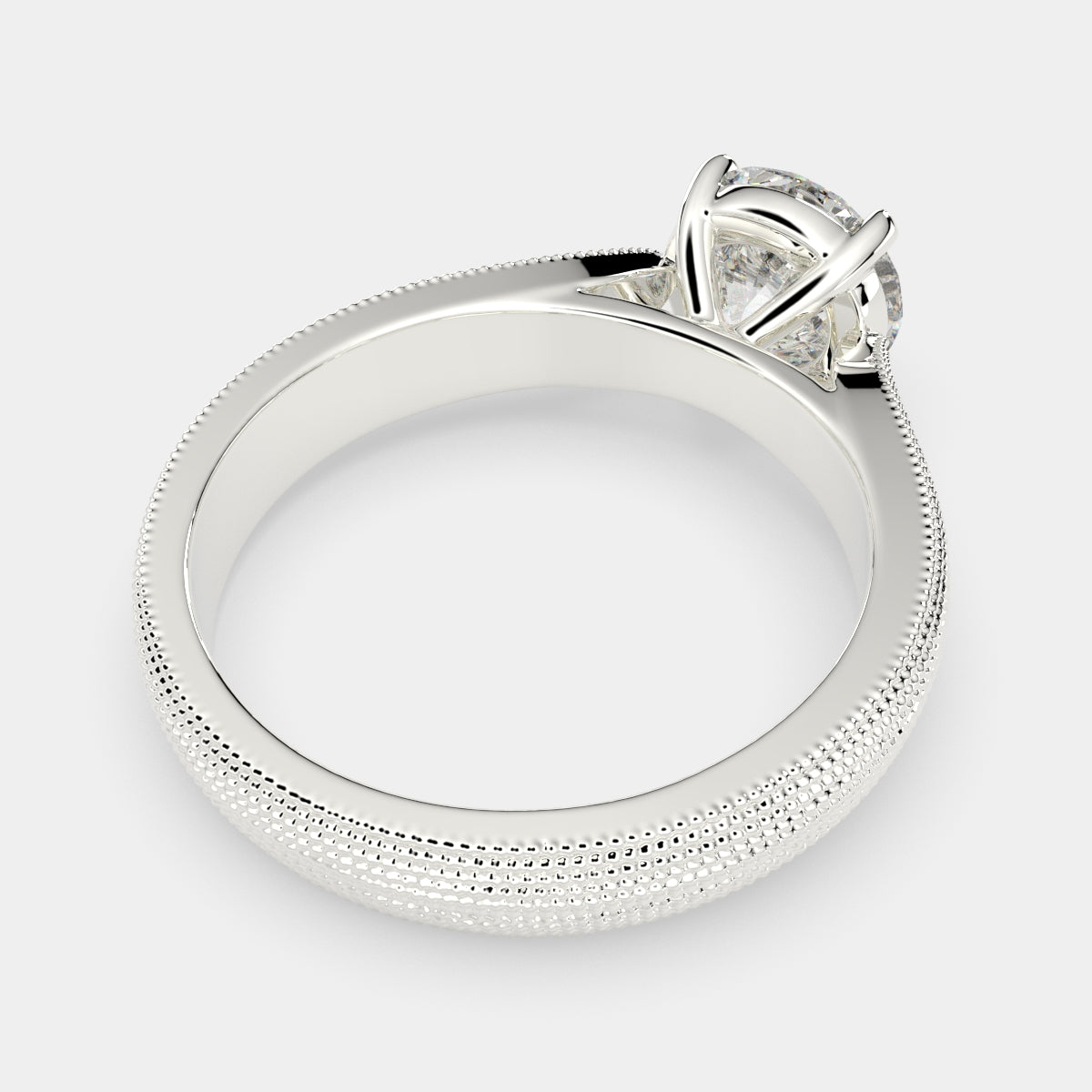 1 Carat VS1 D Lab Grown Diamond Solitaire Round Ring