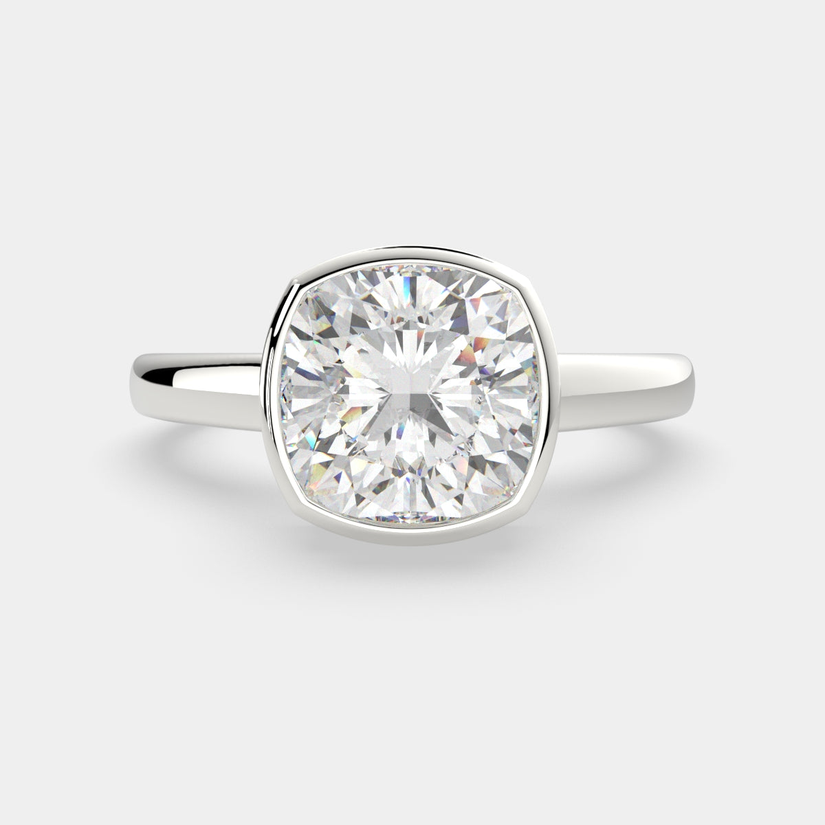 3.15 Carat VS1 D Lab Grown Diamond Halo Pave Cushion Ring