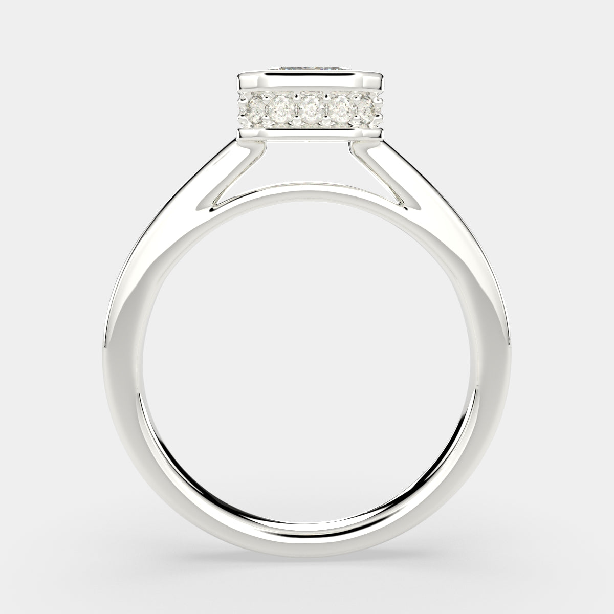 4.15 Carat VS1 D Lab Grown Diamond Halo Pave Emerald Ring