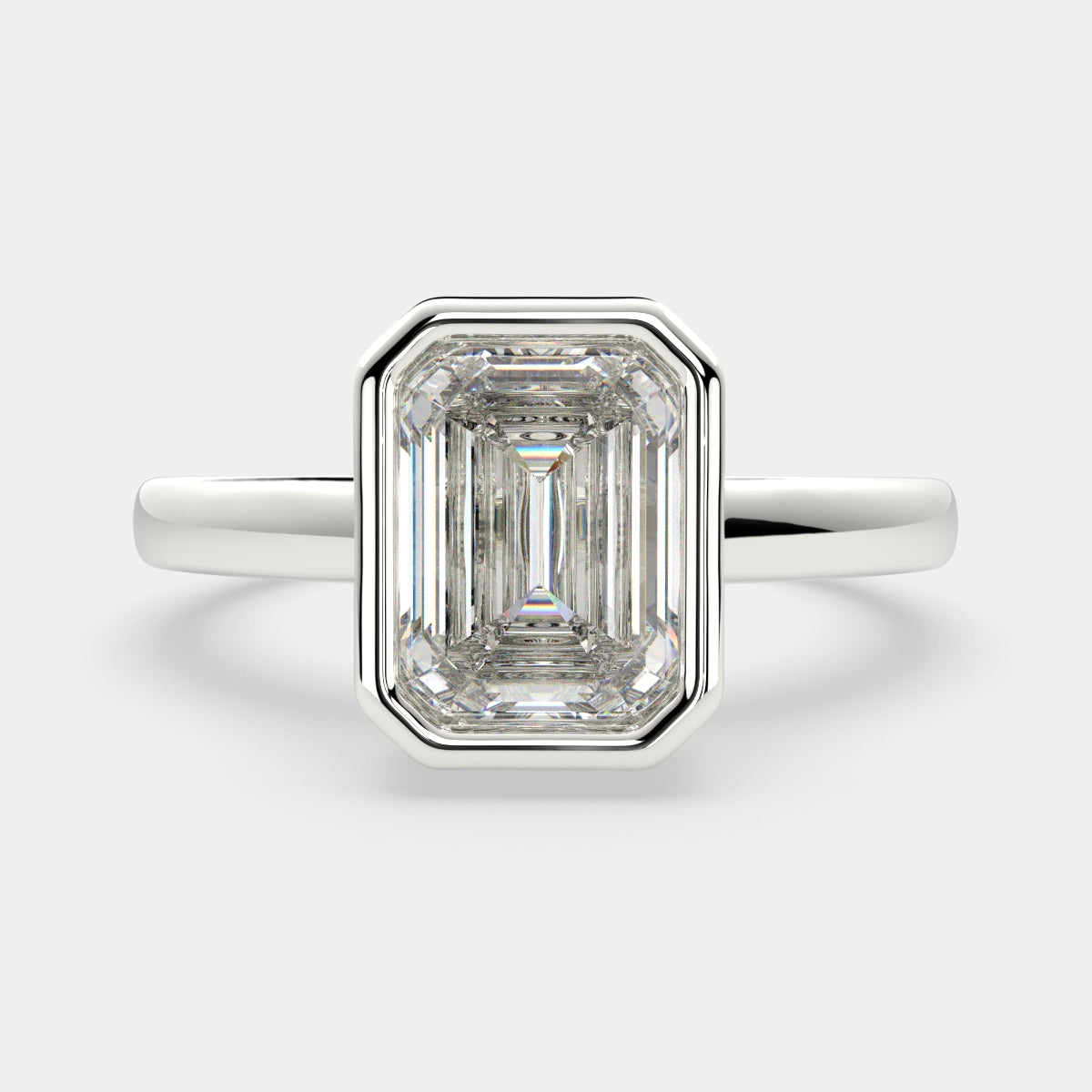 4.15 Carat VS1 D Lab Grown Diamond Halo Pave Emerald Ring